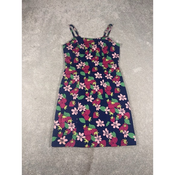lilly pulitzer‎ navy strawberry print dress size 2 Sheath Lined Sleeveless - Picture 4 of 11